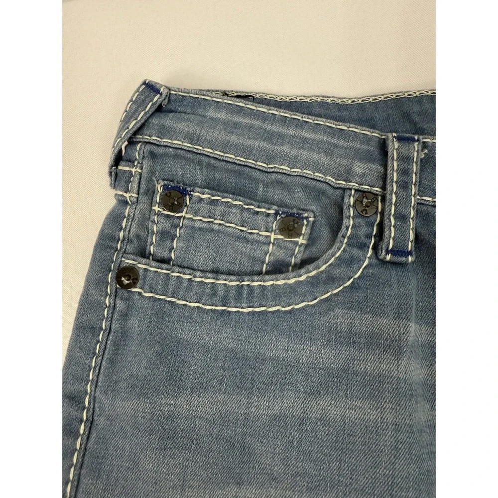 NWT True Religion Geno‎ Cut Off Short Youth Boys 16 Blue Denim